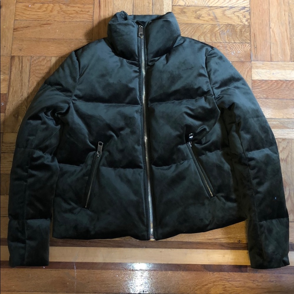 Candy velvet cropped down jacket